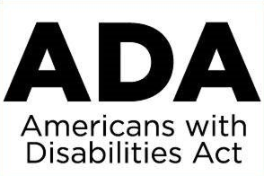 Americans with Disabilities Act compliance logo featuring bold ADA text